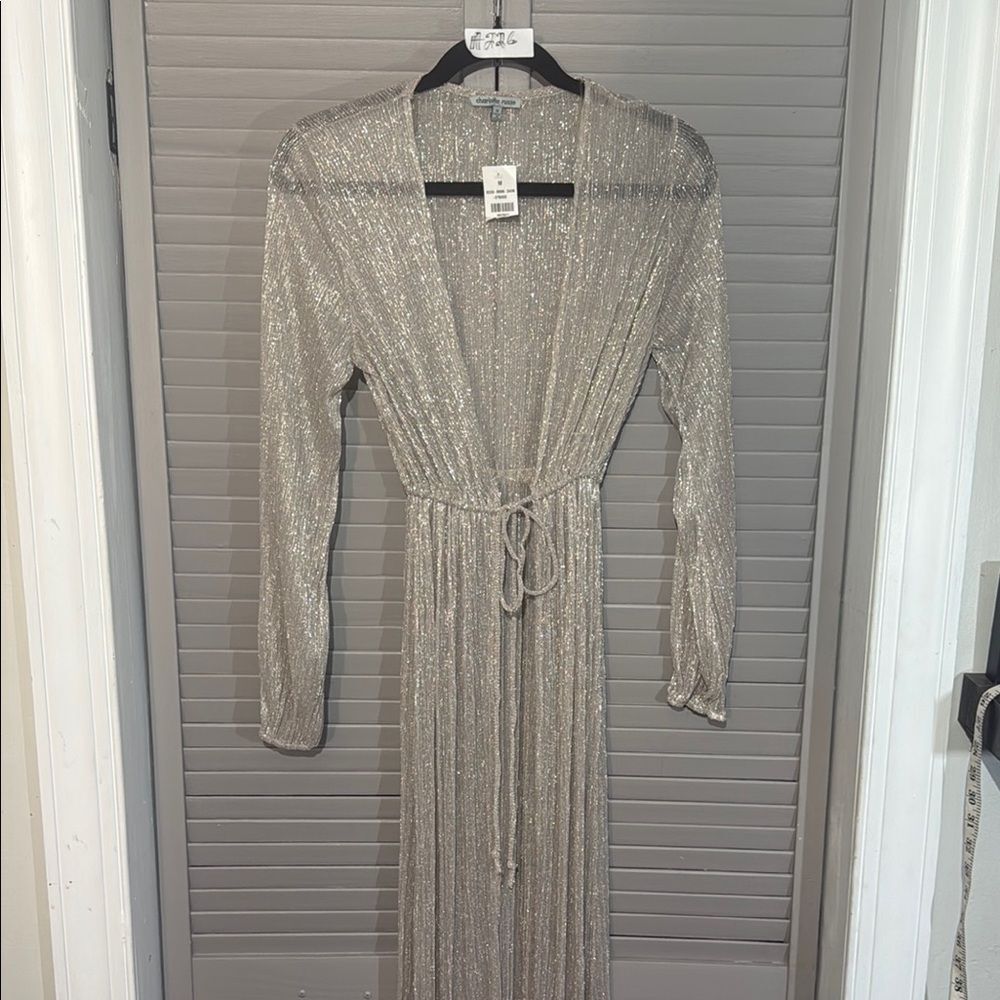 Charlotte Russe Shimmering Silver Top